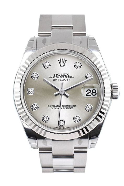 rolex 178274 silver diamond dial|rolex datejust silver diamond bezel.